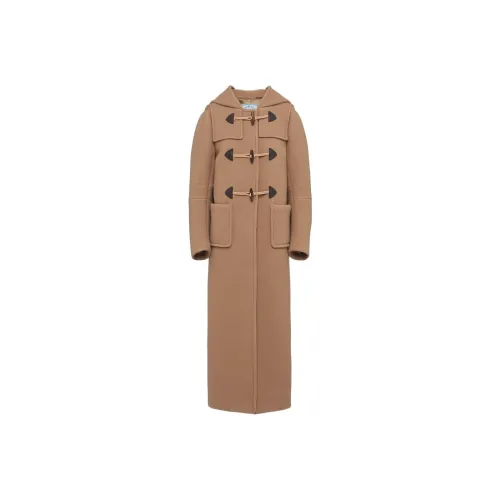 PRADA Coats Women's Camel Brown
