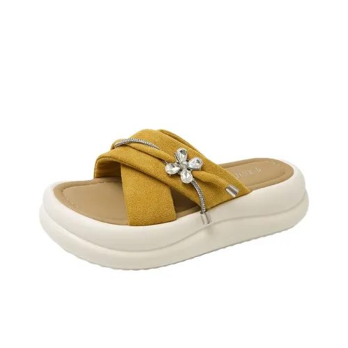 AJPAP Metal Fringe Woven Slip Resistant Odor Resistant Abrasion Resistant Slide Slippers Women's