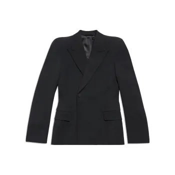 Balenciaga Round-Shoulder Buttoned Blazer