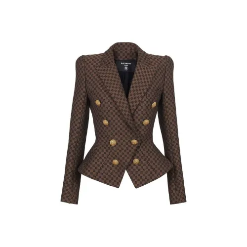 BALMAIN Mini Monogram Jacquard Jacket 'Brown'