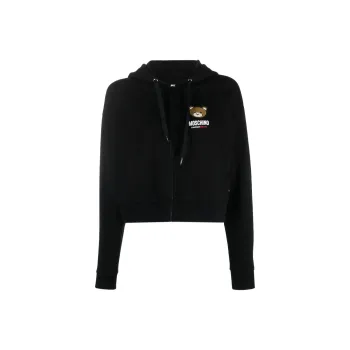 MOSCHINO Teddy Bear Patch Zipped Hoodie