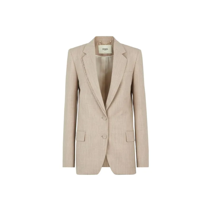 FENDI SS23 Business Suit Coat Women's Beige-0
