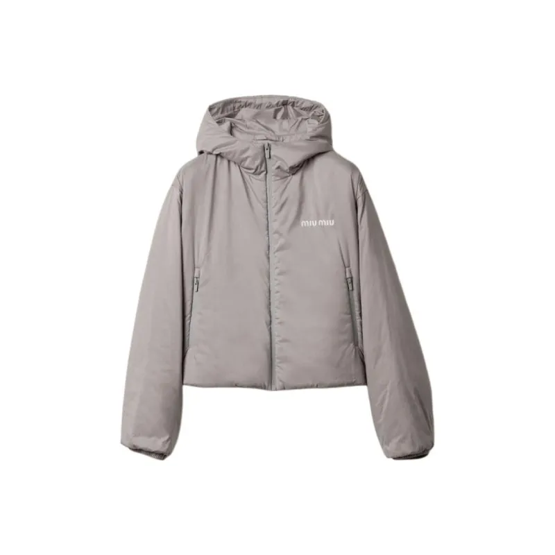 MIU MIU Puffer Jacket Women's Gray-0