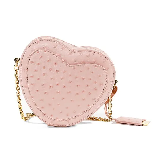 COOGI Cow Leather Heart Shaped Bag Shoulder Bag Trumpets Women's Pink-4