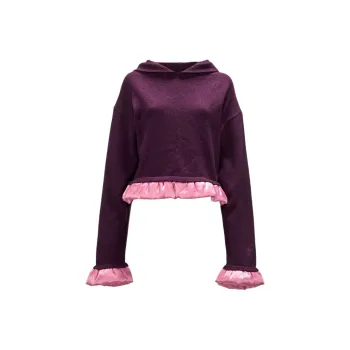 JW Anderson Satin Detailed Cropped Hoodie