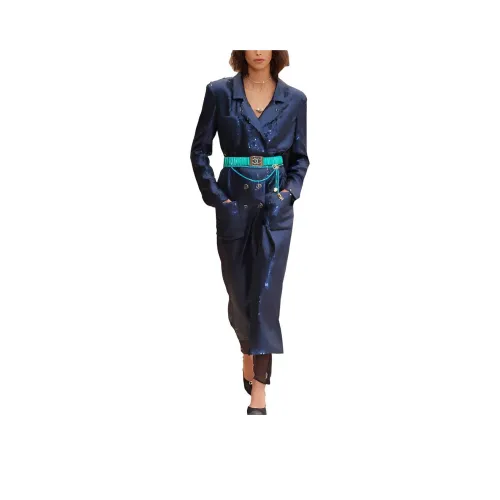 CHANEL Coats Women's Blue