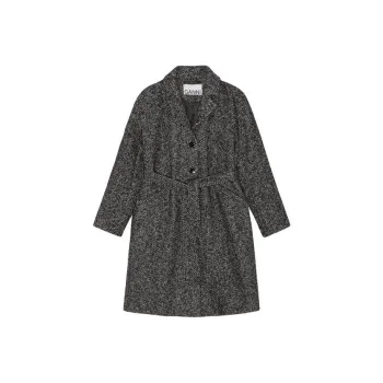 GANNI Tied Waist Mid Length Coat