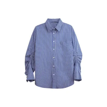 ONE SHALLOW Shirt Women's Blue Stripes Pattern