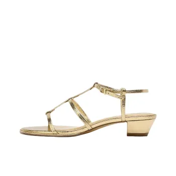 ZARA One Strap Sandals 4cm Women's Gold