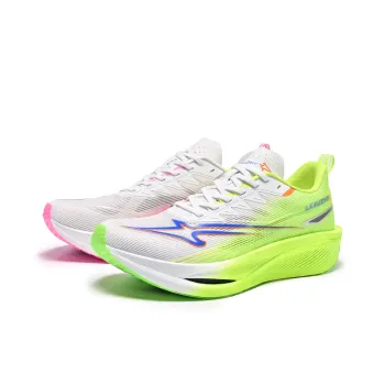 LEBUZHE Low Top Running Shoes Unisex Lime Cherry Blossom Mismatched
