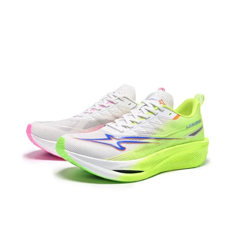 LEBUZHE Low Top Running Shoes Unisex Lime Cherry Blossom Mismatched-0