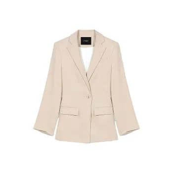 Maje Single-breasted Linen-blend Blazer