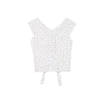 ERIRI Shirt Women's White Polka Dot
