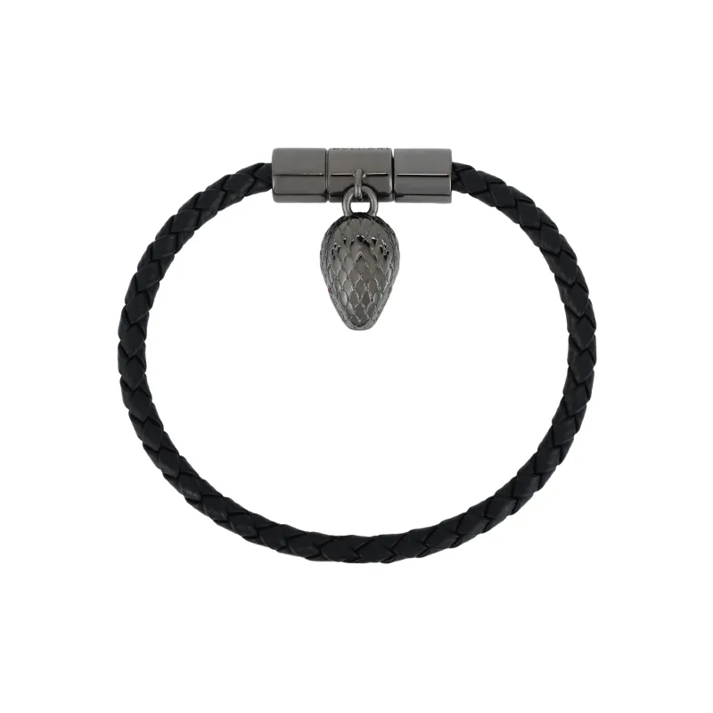 BVLGARI Calfskin Brass Enamel Bracelets Unisex Black-0