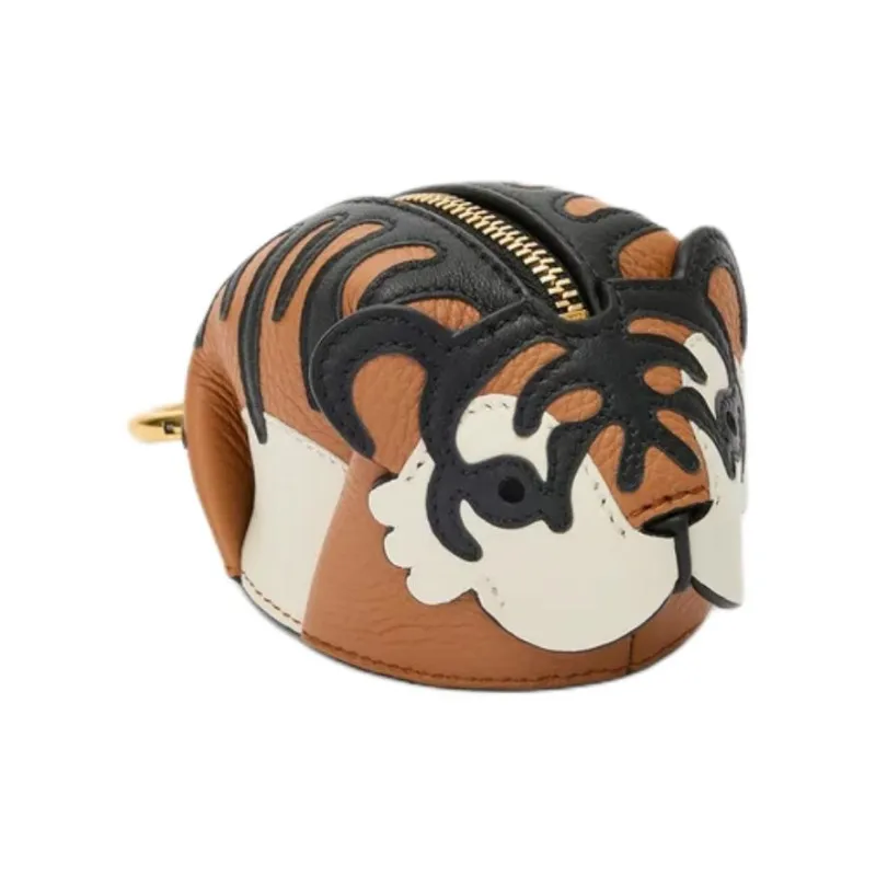 LOEWE Calfskin Coin Purse Women's Brown & Black-2