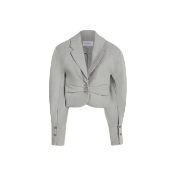 SCANLAN THEODORE Draped Tailored Jacket Jackets Coats Women's Pale Grey/Light Gray