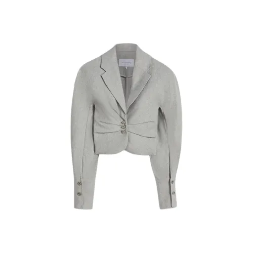 SCANLAN THEODORE Draped Tailored Jacket Jackets Coats Women's Pale Grey/Light Gray