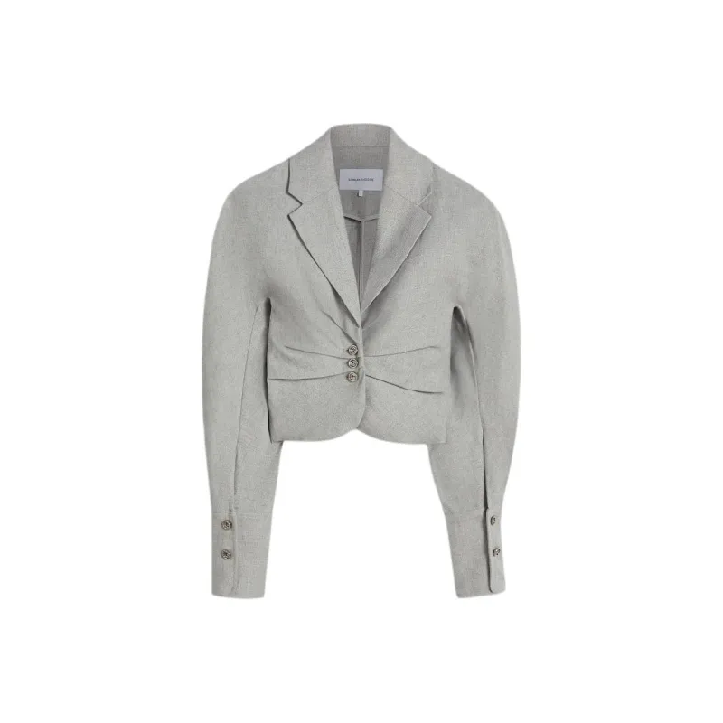 SCANLAN THEODORE Draped Tailored Jacket Jackets Coats Women's Pale Grey/Light Gray-0
