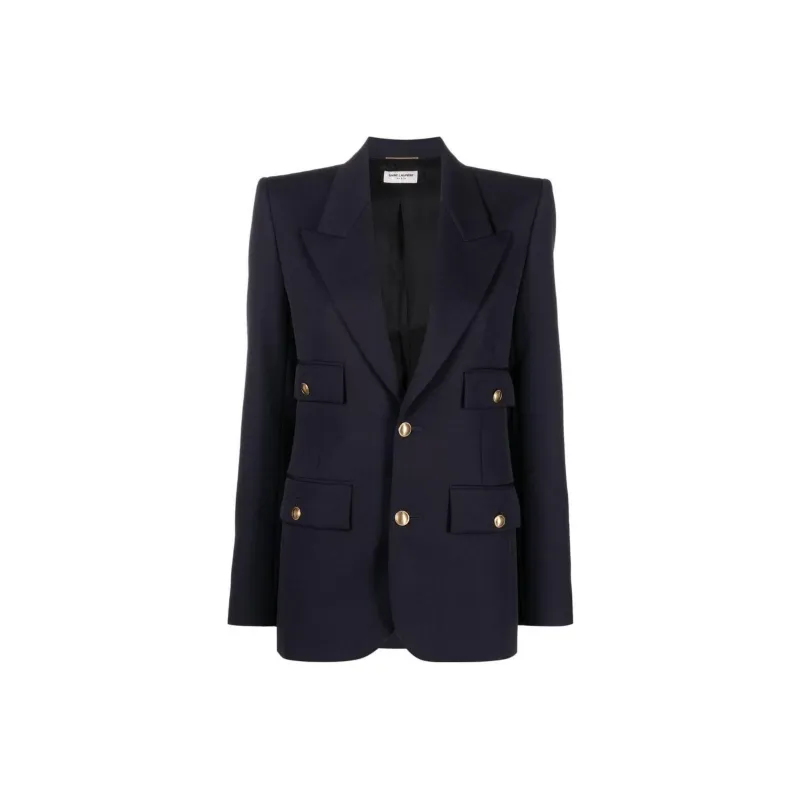 SAINT LAURENT Single breasted Wool Blazer-0