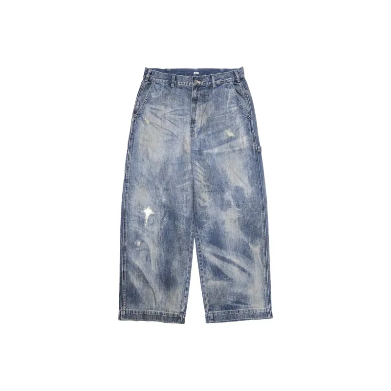 PORTER CLASSIC SS25 STEINBECK DENIM PAINTER PANTS Jeans Men's Blue-0