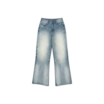 CELUCASN Jeans Unisex Washable Old Blue