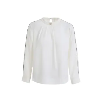 QIAOWANNI Shirt Women's Spray Flow White