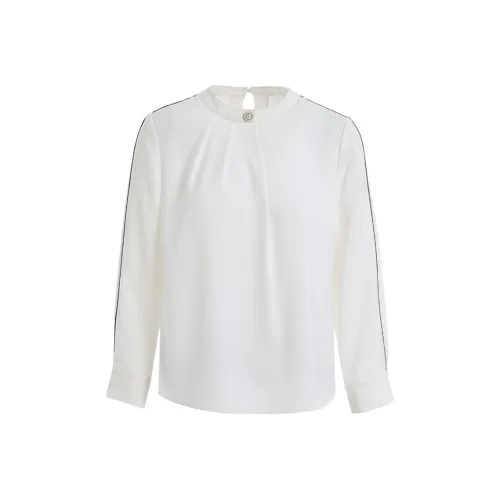 QIAOWANNI Shirt Women's Spray Flow White