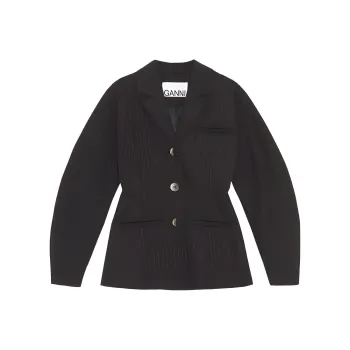 GANNI Striped Blazer 'Black'