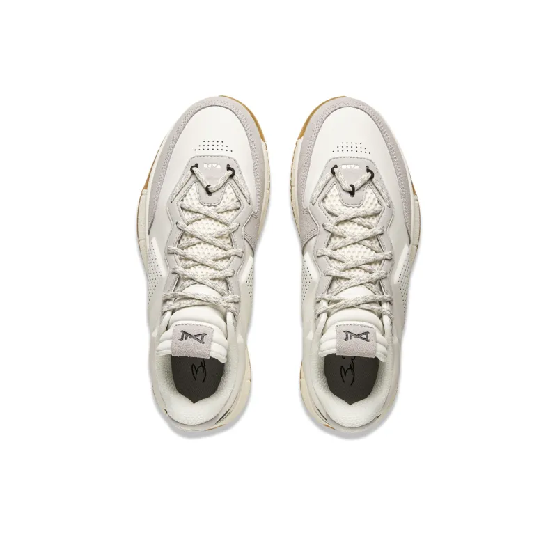 LINING Wow1 Low Basketball Shoes Men Low-Top White Gray-3