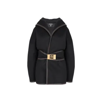 BALMAIN Belted waist Wool Coat