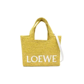 LOEWE Font Tote Straw Tote Bag, Shopping Bag, Shoulder Bag, Handbag Trumpets Women's Yellow