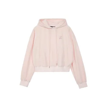 Rest&Recreation VELVET CROPPED HOODIE Sweatshirt Women's PINK/Pink