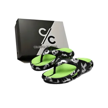 Colorful Creations EVA Quiet Odor Resistant Abrasion Resistant Slip Resistant Quick Dry Flip Flops Men's Box