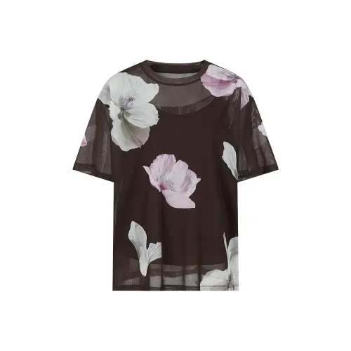 JZ. ANNAKRO and Shirt Women's Floral Coffee