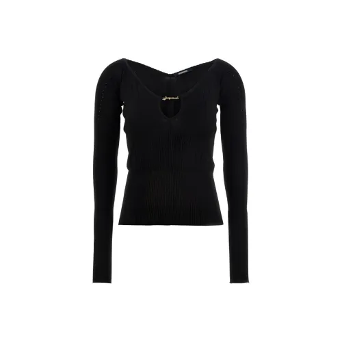 Jacquemus Pralu Long Sleeve Sweater 'Black'