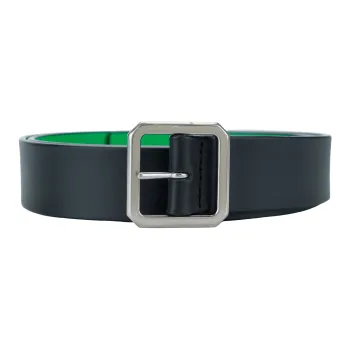 Bottega Veneta Leather Belts Unisex Black Width 3cm