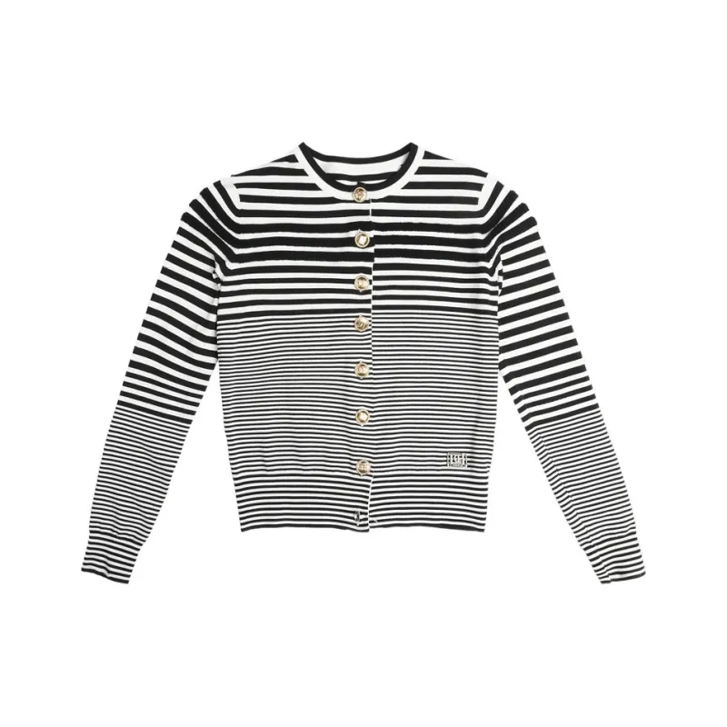 TCH Knitwear Women's Black White Stripes-0