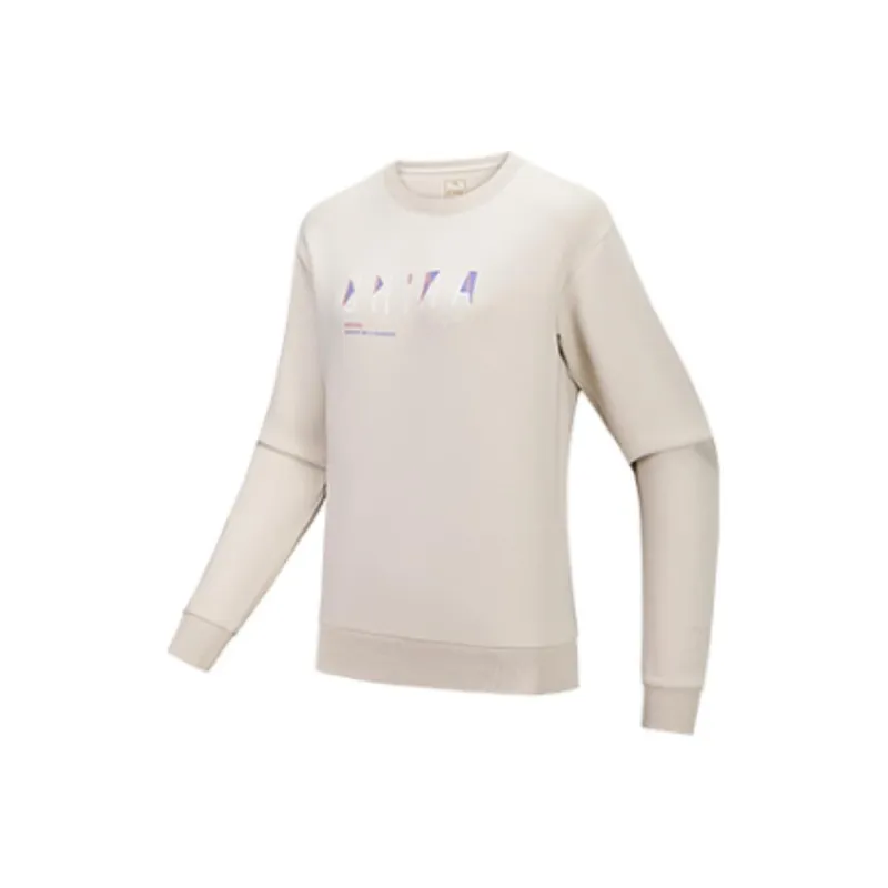 Anta Variety Training Collection Sweatshirt Women's Oatmeal Gray-0