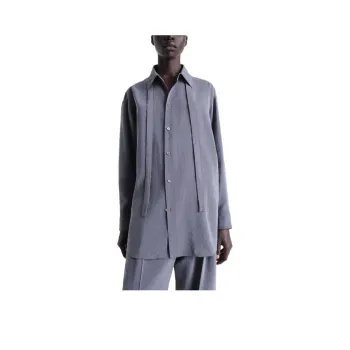 Lemaire Long Shirt With Tie 'Asphalt'