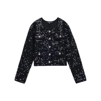 Maje Sequined Cropped Cardigan