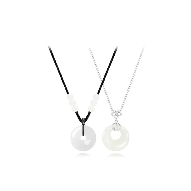 Muyan White Jade Bodhi Necklaces Unisex-4