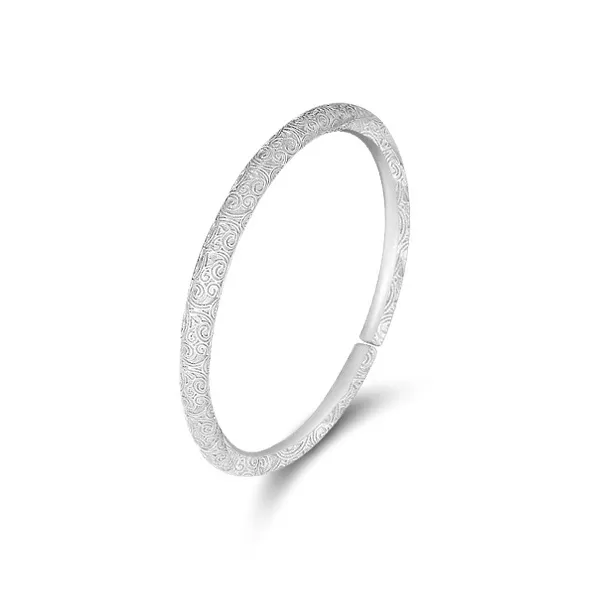 YUOFFICIAL 999 Fine Silver Bangles Unisex-5