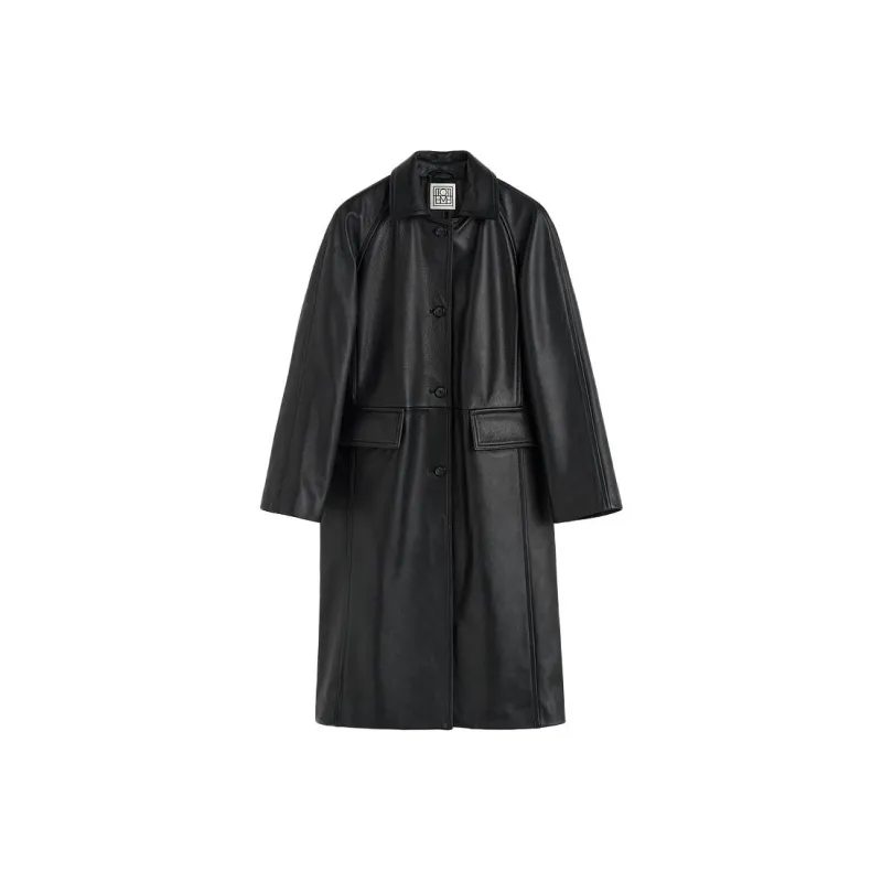 TOTEME Raglan sleeves Leather Coat-0