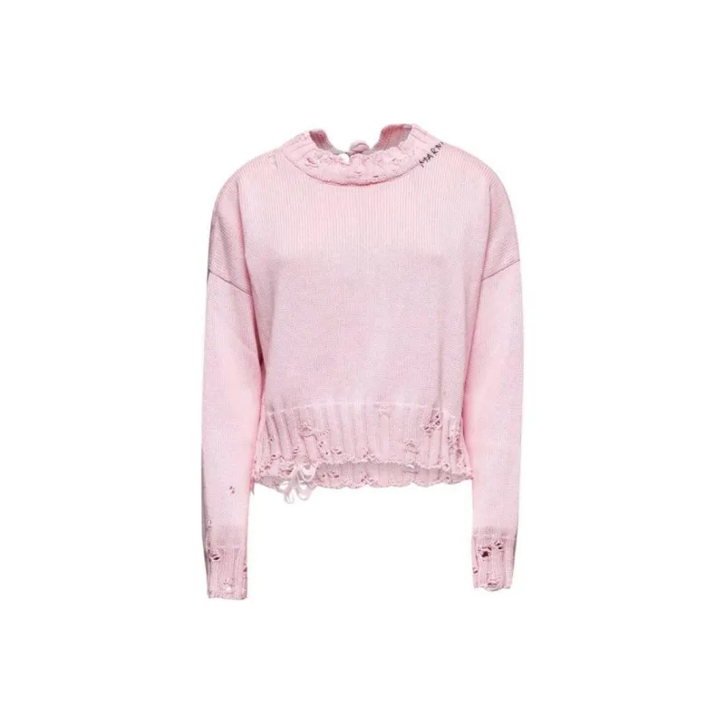 MARNI Distressed Knitted Slef Tied Crewneck Jumper-0