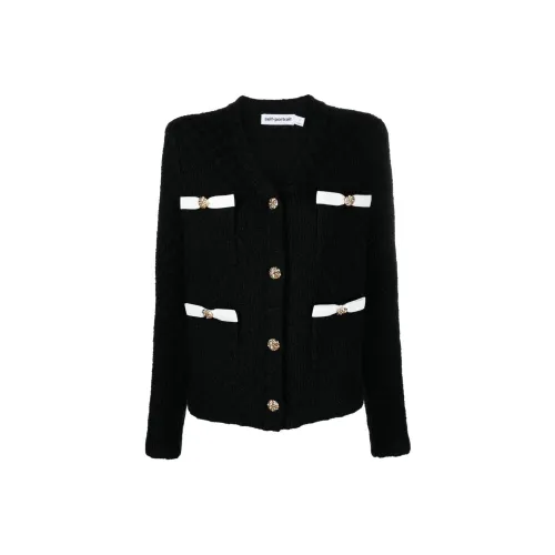 Self portrait Weave Button up Lurex Cardigan