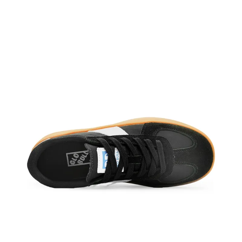 GLO BULL Abrasion Resistant, Lightweight, And Breathable Low Top Skateboard Shoes Women's Black White-3
