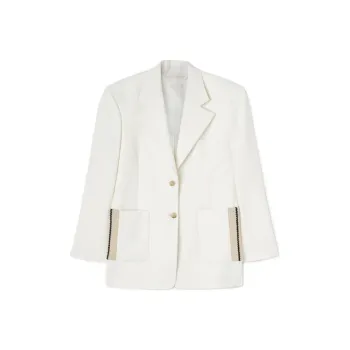 PALM ANGELS Knit Tape Blazer White