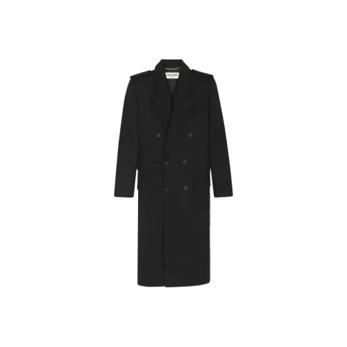 SAINT LAURENT Coats Women's Black