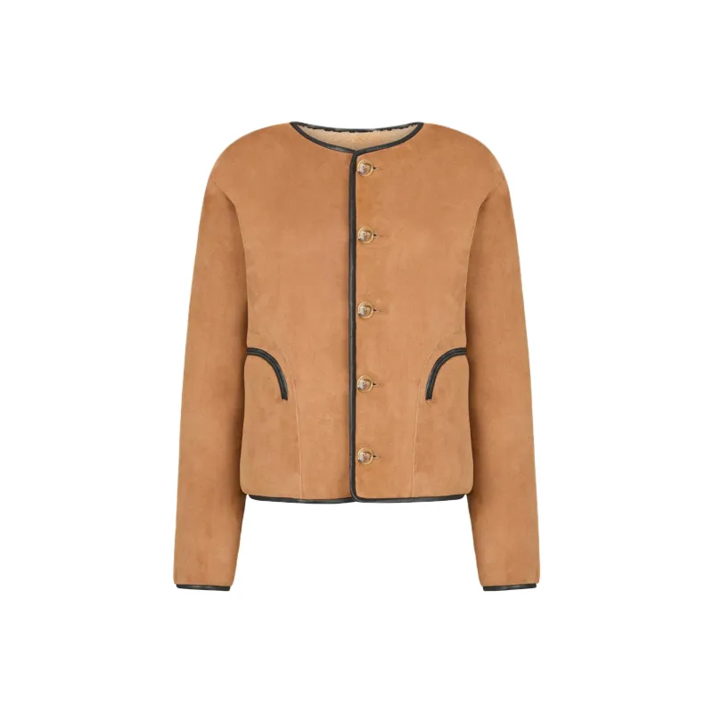 Blazé Milano Reversible Shearling Bolero Jacket-0