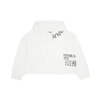 MM6 Maison Margiela Logo Printed Drop Shoulder Hoodie